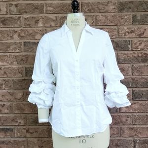 White I.N.C. Shirt with puffed sleeves